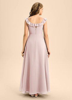 Azazie Callie Junior Blushing Pink A-Line Ruched Chiffon Dress image2