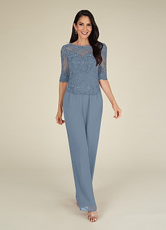 Azazie Florida Mother of the Bride Dresses Dusty Blue Jumpsuit/Pantsuit Sequins Chiffon Dress image8