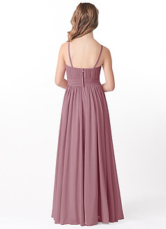 Azazie Astrid Junior Vintage Mauve A-Line Floral Chiffon Dress image2