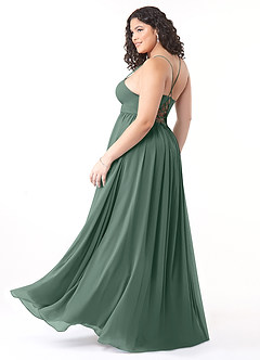 Azazie Aaida Abiti da Damigella Abito A-Line in Chiffon Corsetto Muschio Marino image10