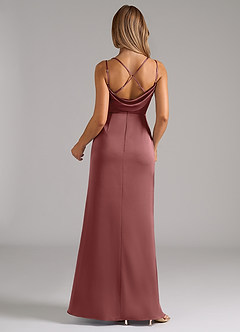 Azazie Callan Bridesmaid Dresses Amethyst A-Line Pleated Stretch Satin Convertible Dress image2