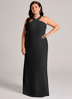 Azazie Doretta Bridesmaid Dresses Black Mermaid Pleated Chiffon Dress image8