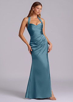 Azazie Destiny Suknie dla druhen Syrena Dekolt w kształcie serca Satyna elastyczna Do ziemi Sukienka image3