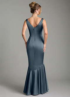Azazie Alena Robes de demoiselle d'honneur Robe Sirène en Satin extensible Plissée Violet Crépusculaire image7