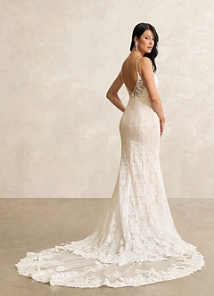 Azazie Prudence Wedding Dresses Diamond White Champagne Mermaid Sequins Tulle Dress image1