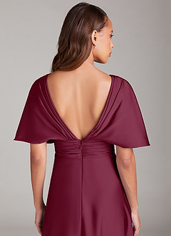 Azazie Pamela Robes de demoiselle d'honneur Robe Trapèze en Satin extensible Plissée Mûre image6