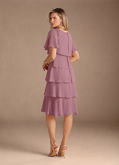 Azazie Rita Mother of the Bride Dresses Vintage Mauve A-Line Scoop Beaded Chiffon Dress image2