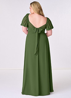 Barbie ♥ Azazie Bridesmaid Dresses Olive A-Line Pleated Chiffon Dress image8