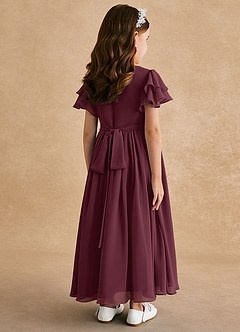 Azazie Ali Flower Girl Dresses Cabernet A-Line Pleated Chiffon Dress image2