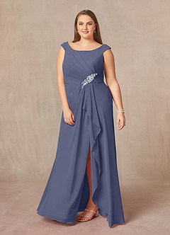 Azazie Yarrow Mother of the Bride Dresses Stormy A-Line Pleated Chiffon Dress image7