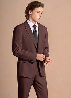 front James Espresso Structured Stretch Suit Jacket