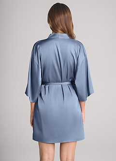 front Matching Color Classic Satin Robe