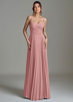 Azazie Catie Bridesmaid Dresses Dusty Rose A-Line Sweetheart Neckline Chiffon Dress image4
