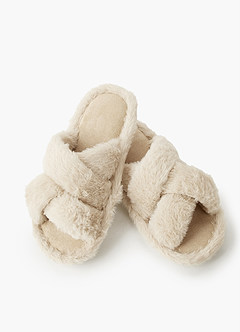 front Wielokolorowe, miękkie kapcie z paskami krzyżowymi