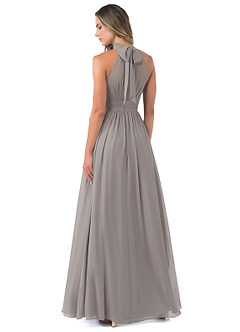 Azazie Iman Jurken voor bruidsmeisjes Jurk van Chiffon met A-Lijn A-lijn met ruches Zilver image16