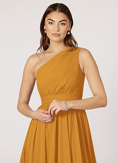 Azazie Mathilda Bridesmaid Dresses A-Line One Shoulder Chiffon Asymmetrical Dress image5