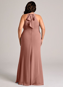 Azazie Doretta Bridesmaid Dresses Cedar Rose Mermaid Pleated Chiffon Dress image7