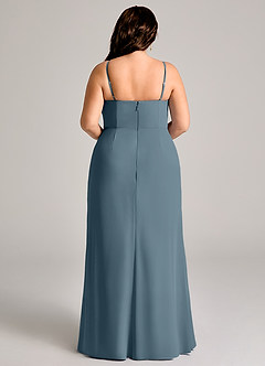 Azazie Maci Bridesmaid Dresses Twilight Sheath Pleated Chiffon Dress image9