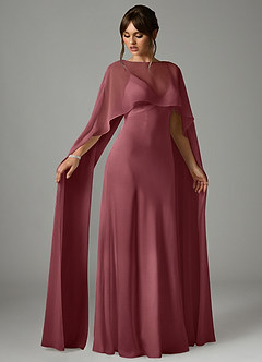 Azazie Stefania Vestidos de madrinha de casamento Vestido Rosa Do Deserto de Cetim elástico de Linha A image3