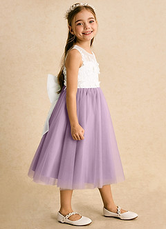Azazie Lina vestidos de niña de las flores Vestido de Marfil Wisteria de Encaje de Princesa image6