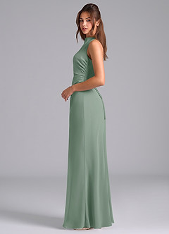 Azazie Evadne Suknie dla druhen Osłona Pofałdowany Szyfon Do ziemi Sukienka image6