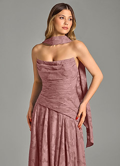 Azazie Gabriela Bridesmaid Dresses Dusty Rose A-Line Strapless Floral Burnout Dress image8