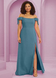 Barbie ♥ Azazie Jurken voor bruidsmeisjes Converteerbaar Jurk van Chiffon met A-Lijn Off the Shoulder Bermuda image7