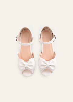 front Open Toe Bow Girl's Block Heels