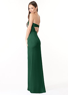 Azazie Leonis Bridesmaid Dresses Dark Green Mermaid Pleated Stretch Satin Convertible Dress image7