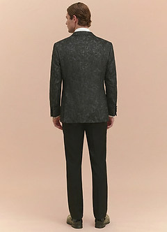 front Joseph Black Formal Jacquard Peak Lapel Tuxedo Jacket