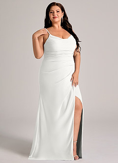Azazie Deandra Bridesmaid Dresses White Mermaid Pleated Chiffon Dress image11