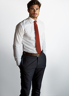 front Stretch Satin Skinny Tie