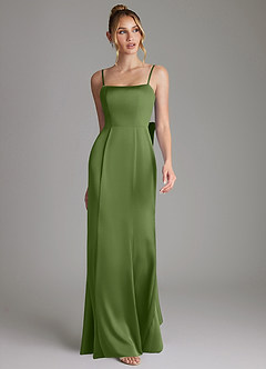 Azazie Zherra Bridesmaid Dresses Juniper Mermaid Bow Stretch Satin Dress image4