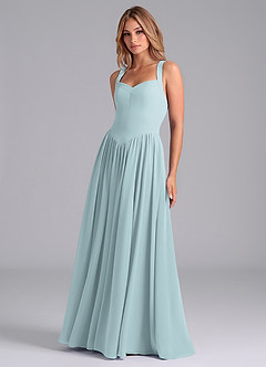 Azazie Francis Bridesmaid Dresses Mist A-Line Corset Chiffon Dress image5