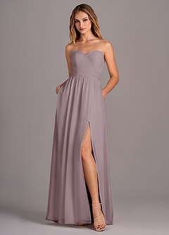 Azazie Joni Bridesmaid Dresses Dusk A-Line Strapless Chiffon Convertible Dress image6