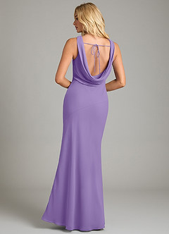 Azazie Rylina Vestidos de damas de honor Vestido de Tahití de Gasa de Corte Sirena con Plisado image6