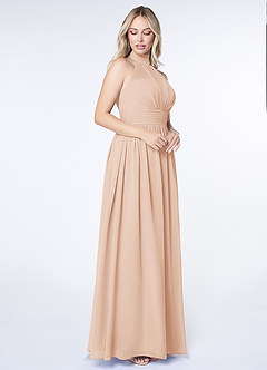 Azazie Iman Bridesmaid Dresses English Rose A-Line A-Line Ruched Chiffon Dress image3