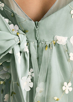Azazie Elowen Flower Girl Dresses Agave A-Line Sweetheart Neckline Lace Dress image7
