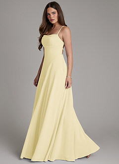 Azazie Irelia Bridesmaid Dresses Lemon Sorbet A-Line Sweetheart Neckline Chiffon Dress image4