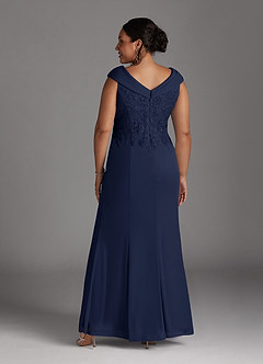 Azazie Calathea Mother of the Bride Dresses Dark Navy A-Line Lace Dress image9