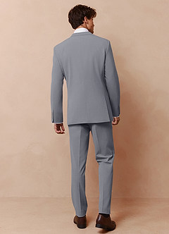 front Savile Gris Traje de tres piezas de mezcla de lana