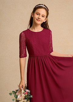 Azazie Pippin Girl Flower Girl Klänningar Klä A-Line i Spets image3