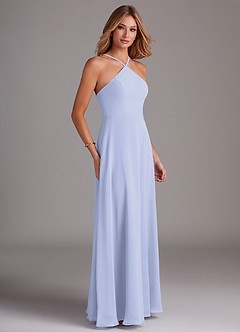 Azazie Bailey Bridesmaid Dresses Lavender A-Line Halter Side Slit Chiffon Dress image6