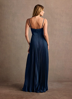 Styla Navy Pleated Maxi Dress image5