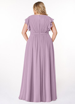 Azazie Daphne Modest Bridesmaid Dresses A-Line Ruffled Chiffon Floor-Length Dress image7