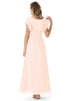 Azazie Daphne Modest Bridesmaid Dresses A-Line Ruffled Chiffon Floor-Length Dress image30