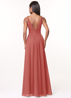 Azazie Maren Vestidos de madrinha de casamento Vestido Rosa Antiga de Chiffon de Linha A com Plissado image2