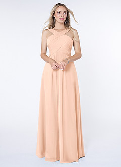 Azazie Kaleigh Bridesmaid Dresses English Rose A-Line Pleated Chiffon Dress image1