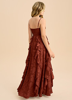 Azazie Peyton Junior Klä av A-Line i Blommig Utbrändhet Plisserad image2