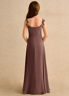 Azazie Puppy Girls Formal Flower Girl Dresses Espresso A-Line Pleated Chiffon Dress image2